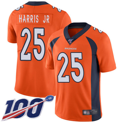 Men Denver Broncos #25 Chris Harris Jr Orange Team Color Vapor Untouchable Limited Player 100th Season Football NFL Jersey->denver broncos->NFL Jersey